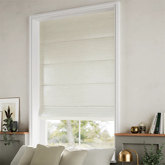 Ahisma Luxe Faux Silk Pearl Roman Blind - Image 2