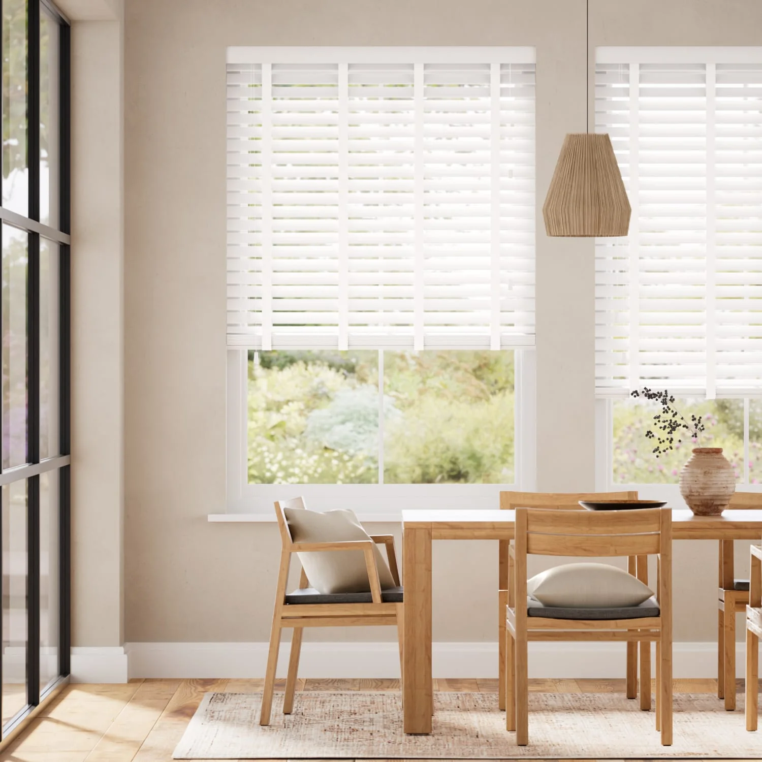 Atlanta Icy White & Igloo Faux Wood Blind