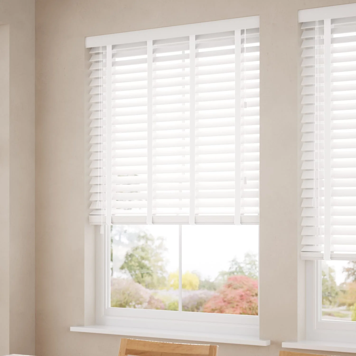 Atlanta Icy White & Igloo Faux Wood Blind - Image 2