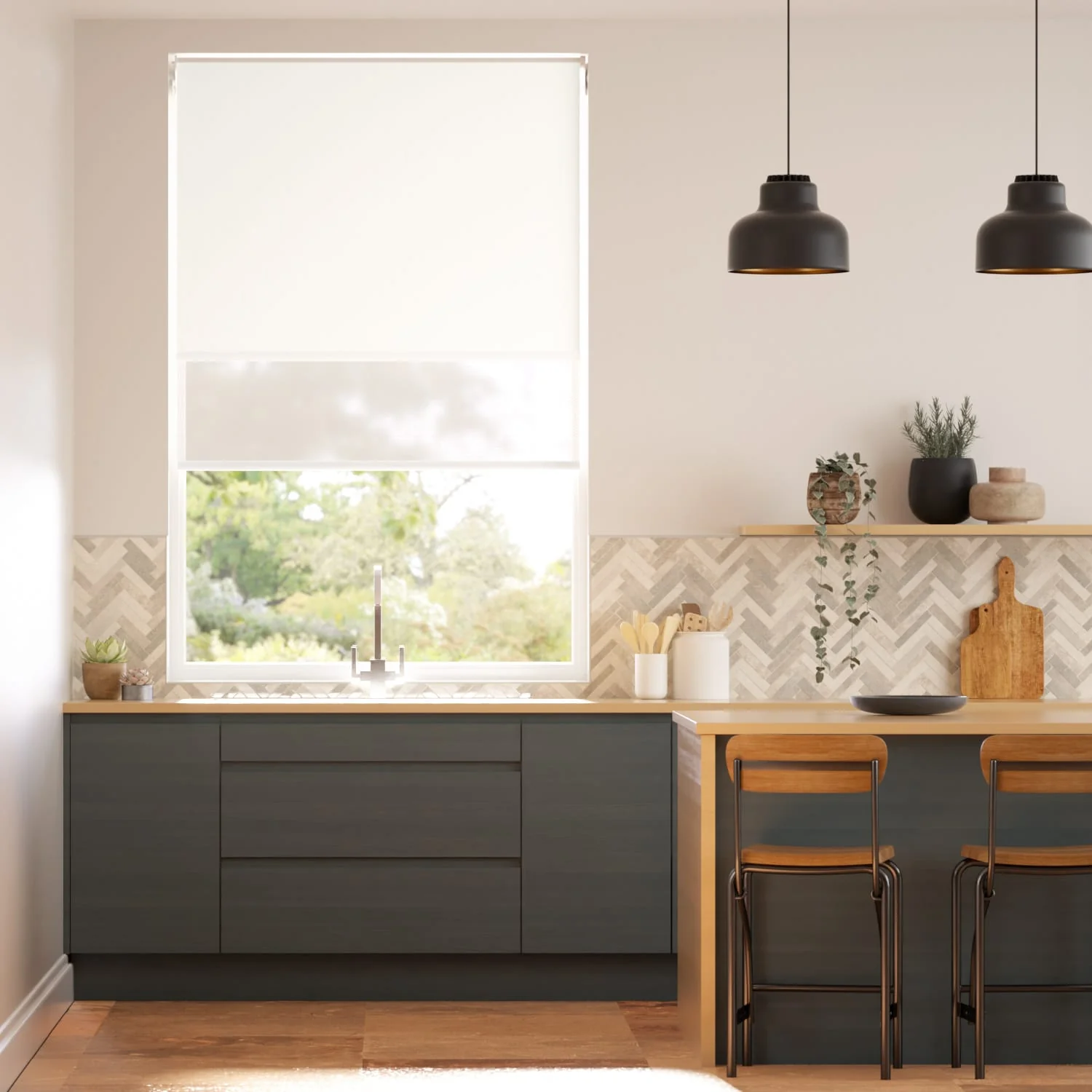Atom Ivory Double Roller Blind - Image 2