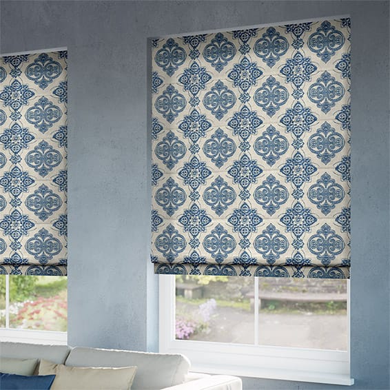 Baroque Cobalt Blue Roman Blind - Image 2