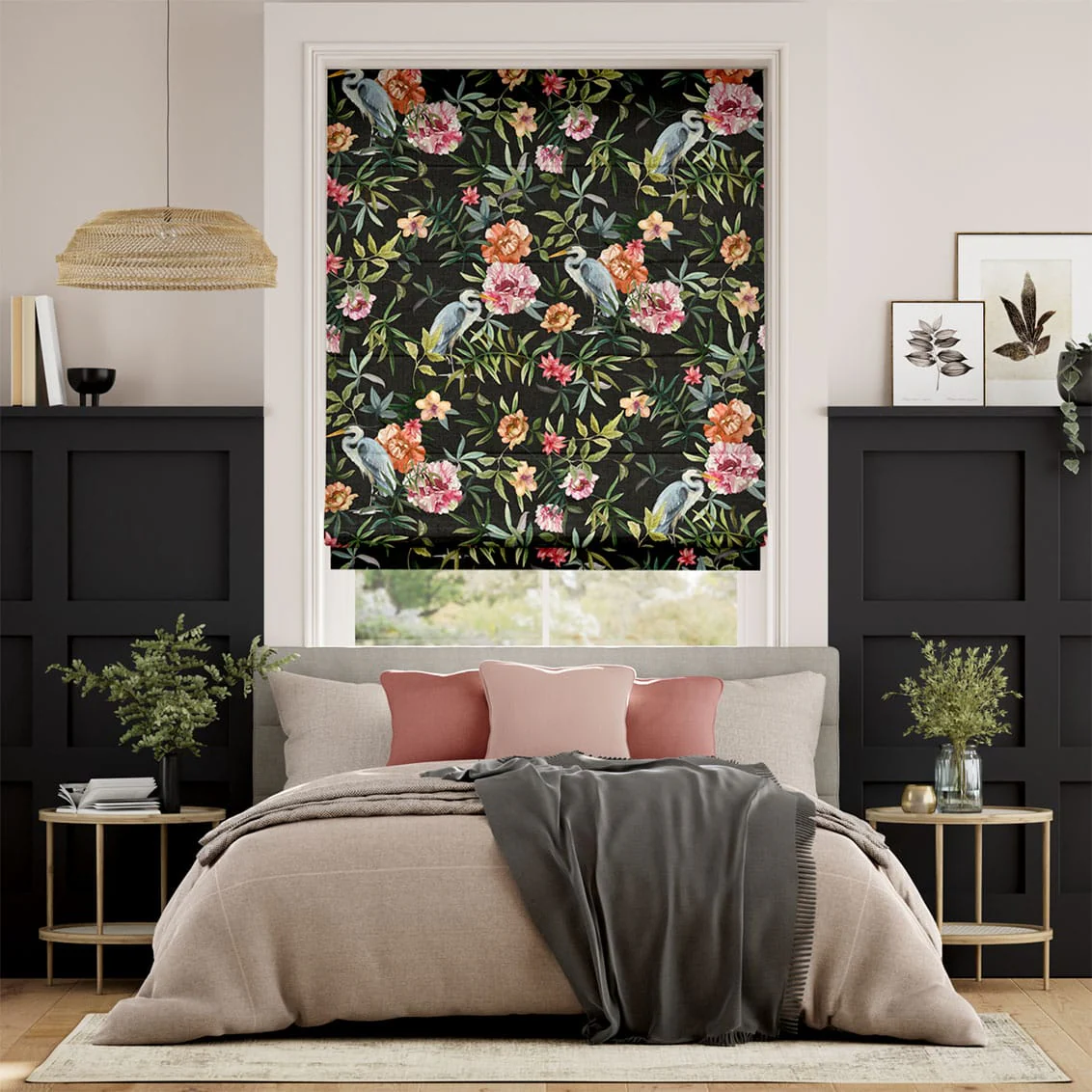 Bella Heron Midnight Roman Blind