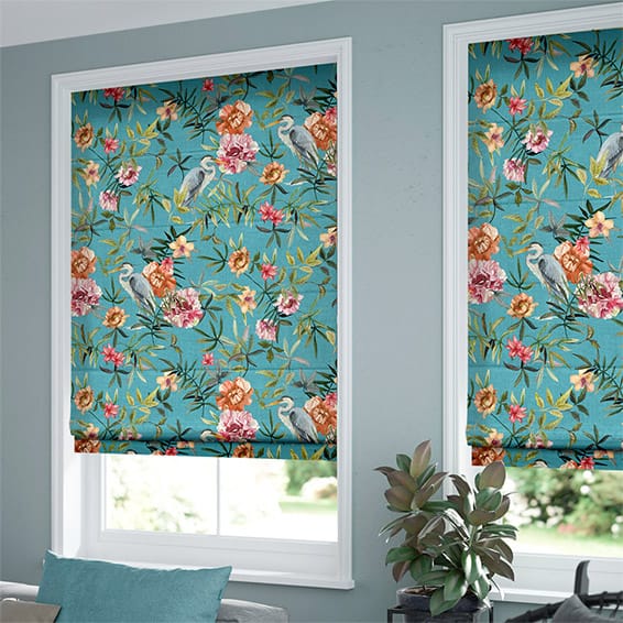 Bella Heron Turquoise Roman Blind - Image 2