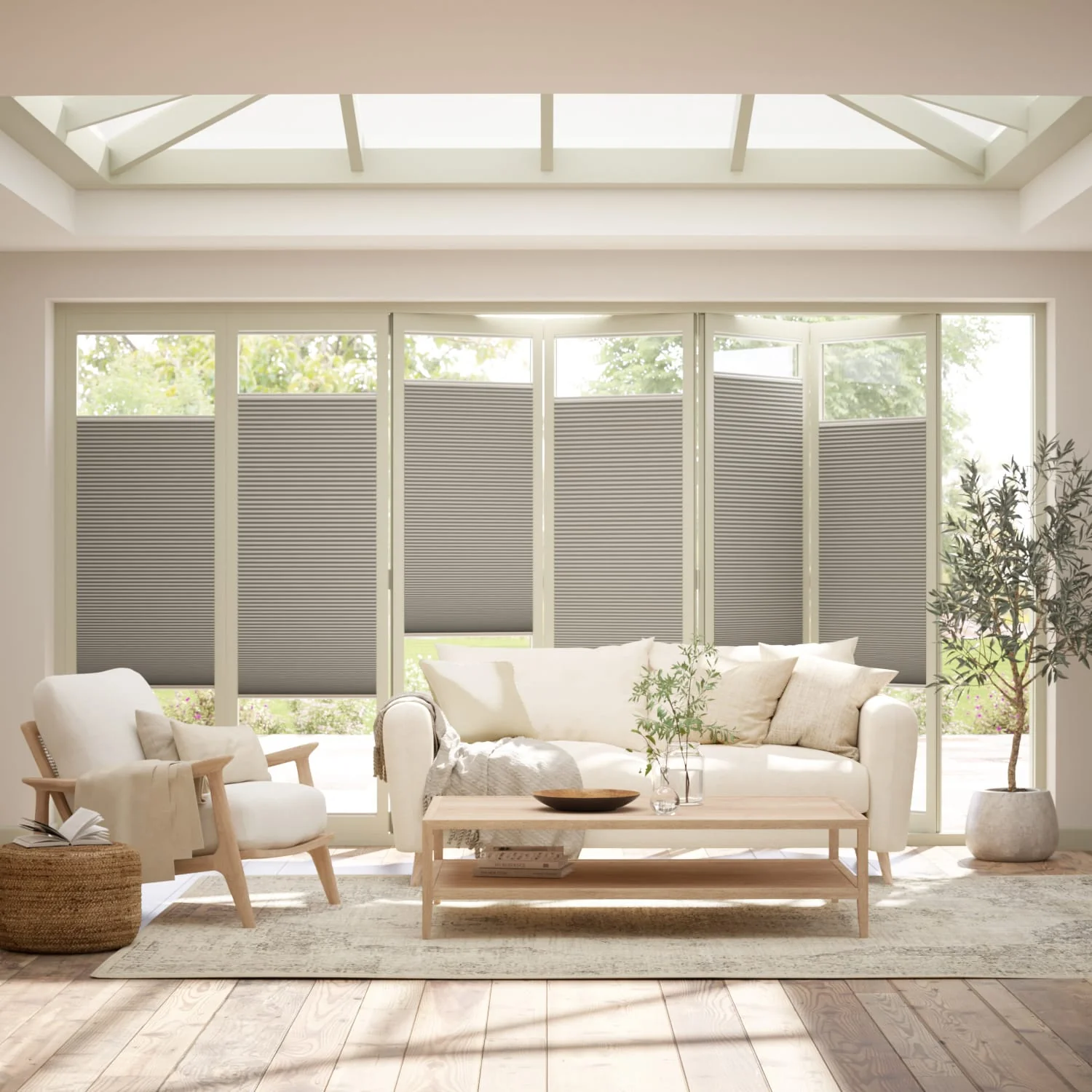 BiFold Adapt DuoLuxe Modern Grey Pleated Blind