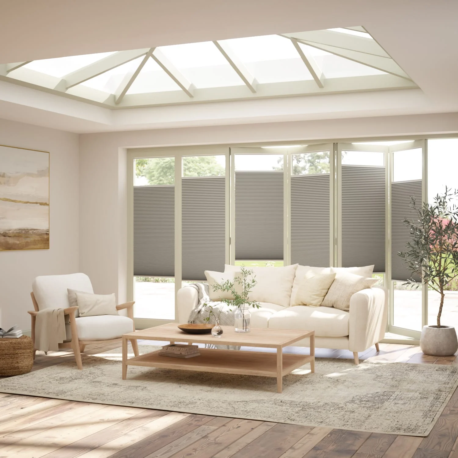 BiFold Adapt DuoLuxe Modern Grey Pleated Blind - Image 2