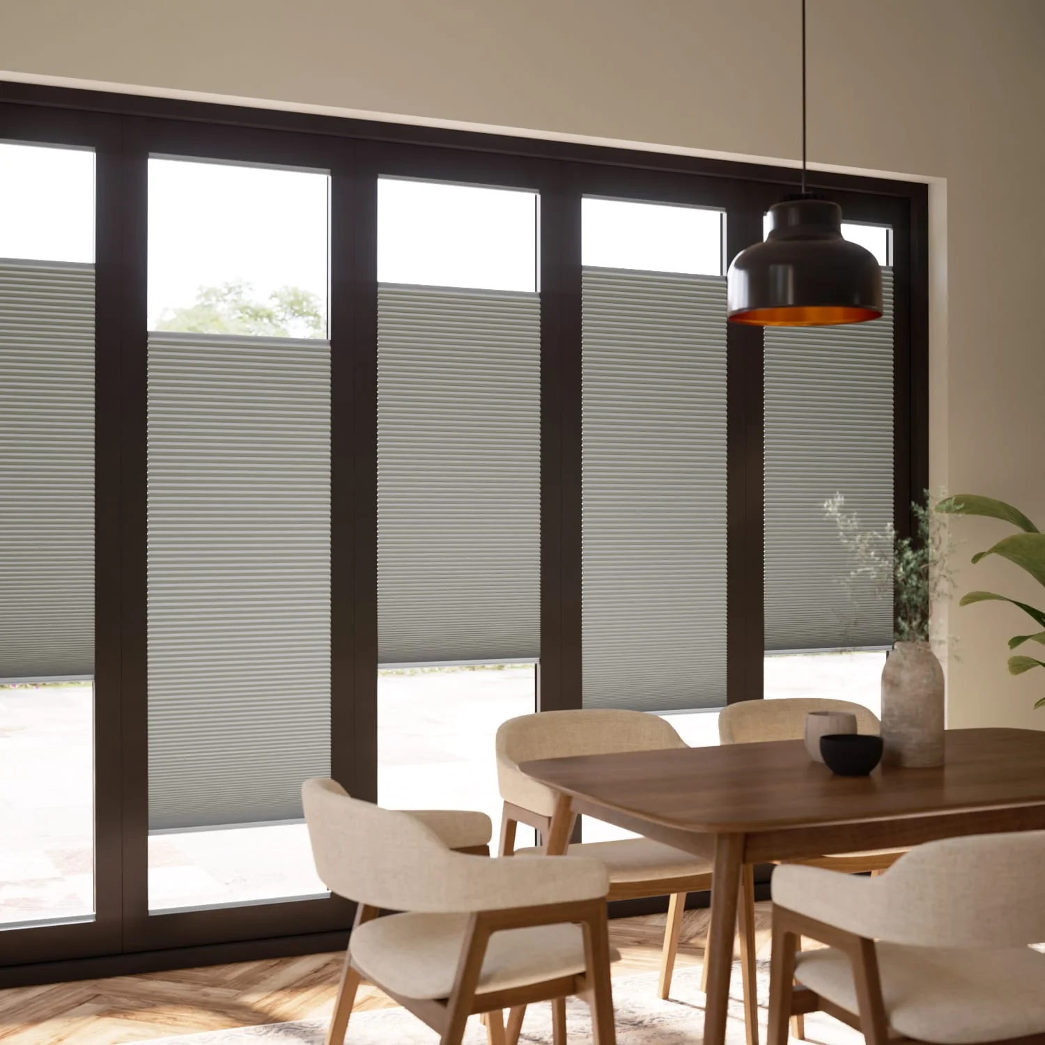 BiFold Adapt DuoShade Elephant Grey Pleated Blind - Image 2