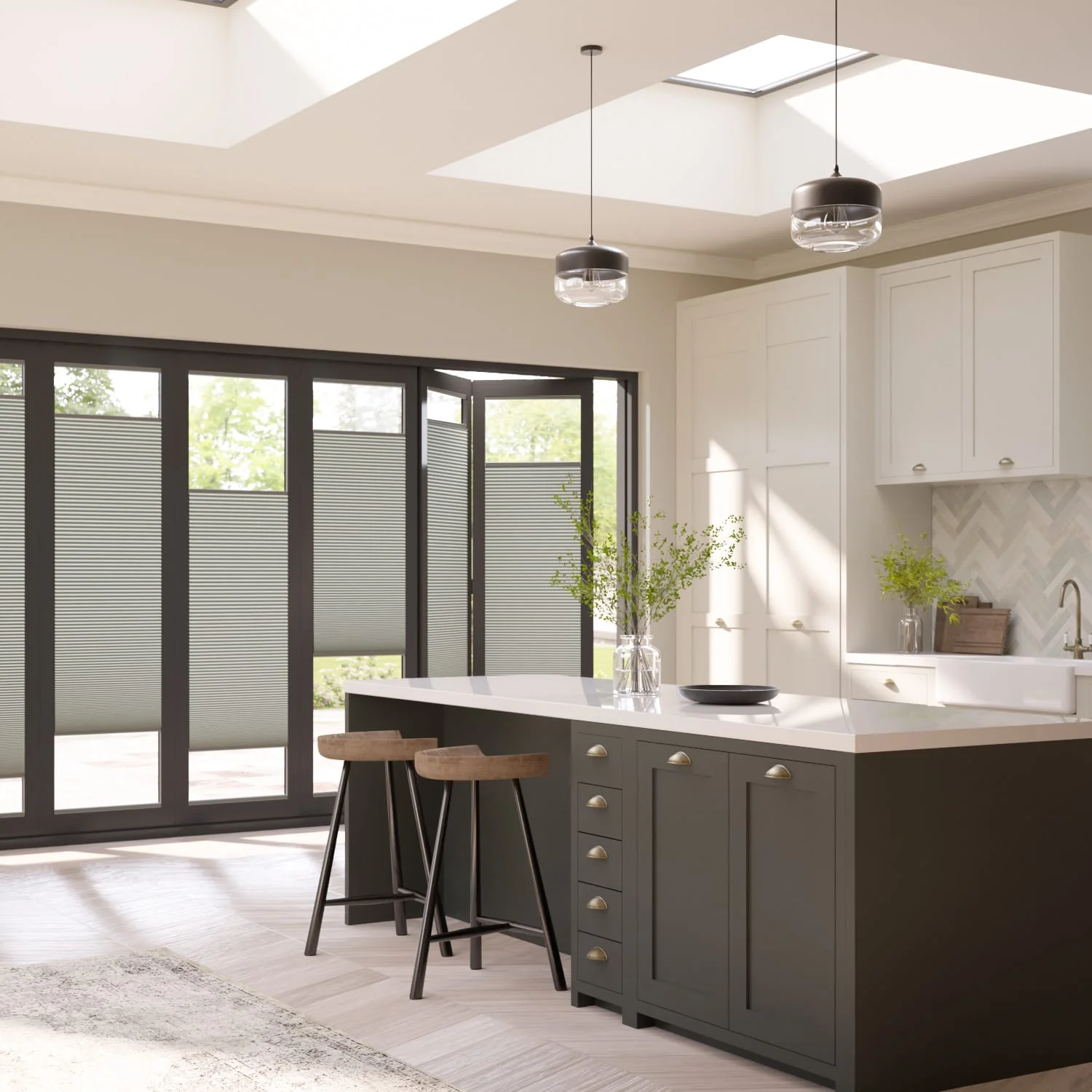 BiFold Adapt DuoShade Stucco Pleated Blind - Image 2