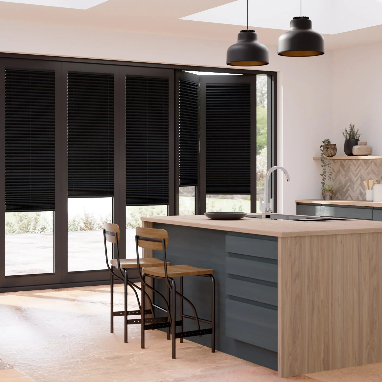 BiFold ClickFIT Charcoal Pleated Blind - Image 2