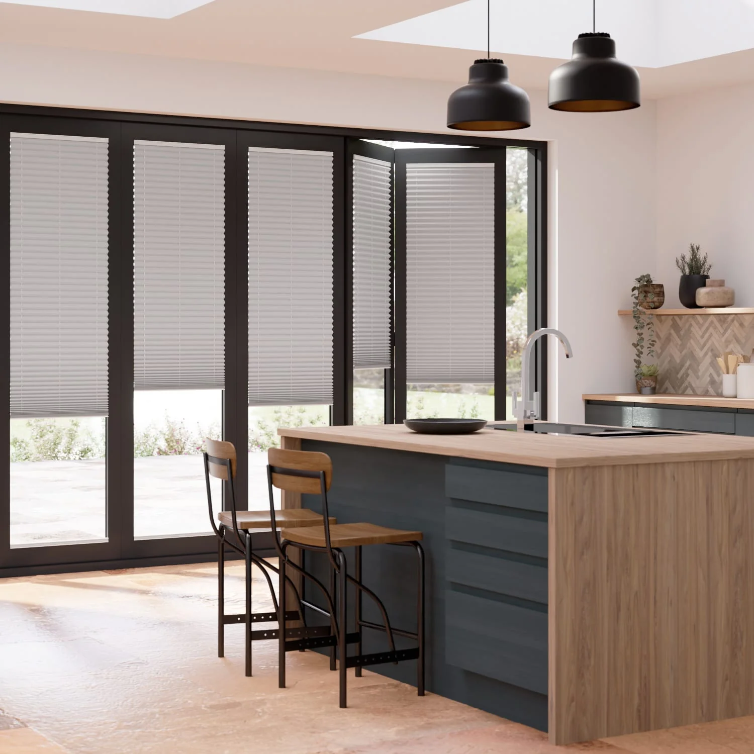 BiFold ClickFIT Dove Grey Pleated Blind