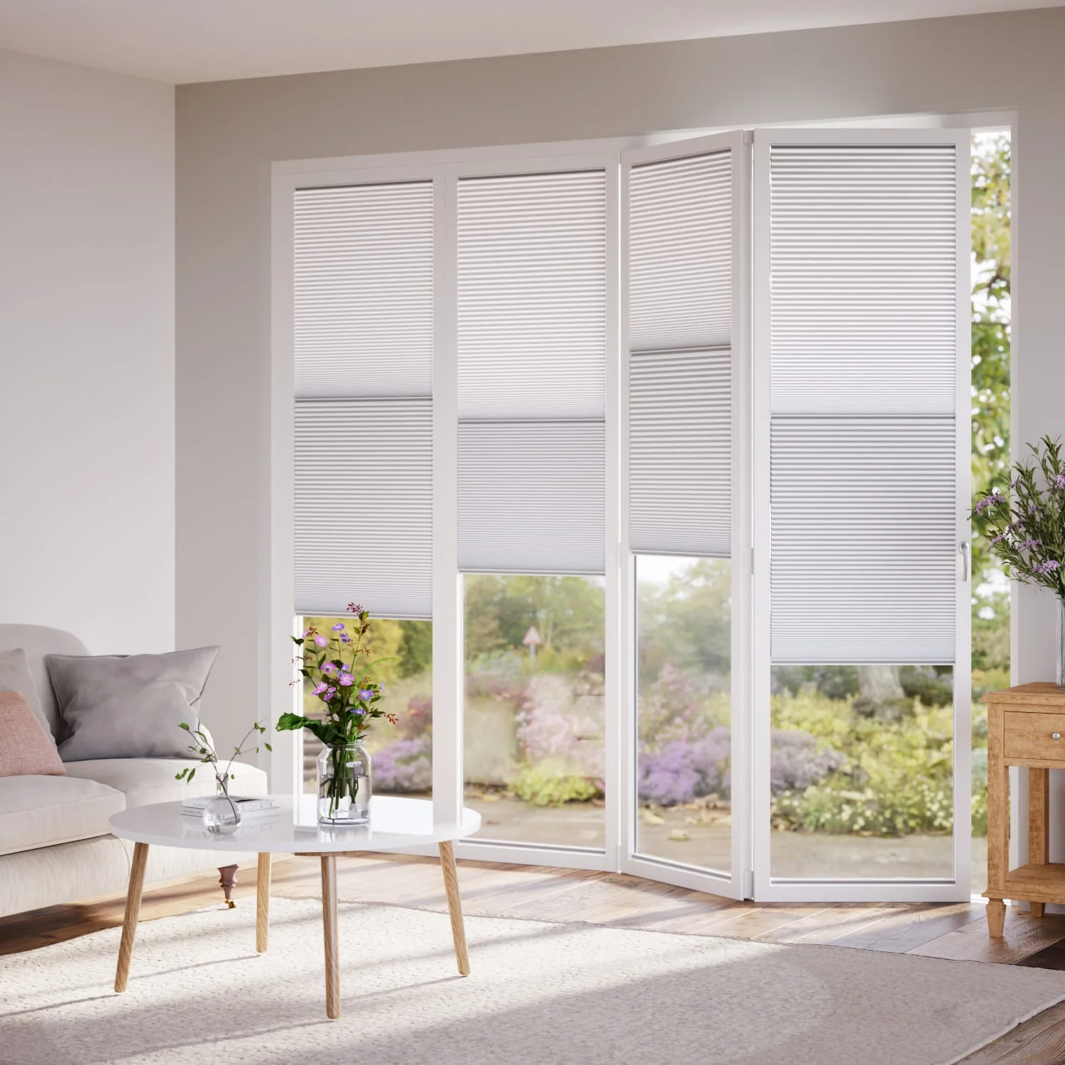 BiFold Night & Day Duo Snowdrift Pleated Blind - Image 2
