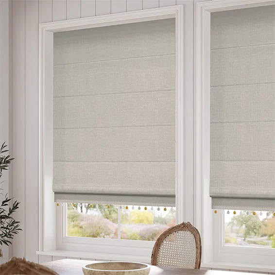 Bijou Linen Grey Wash & Mustard Trimmed Roman Blind - Image 2