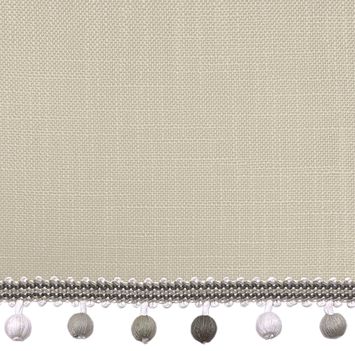 Bijou Linen Latte & Pebble Trimmed Roman Blind - Image 2