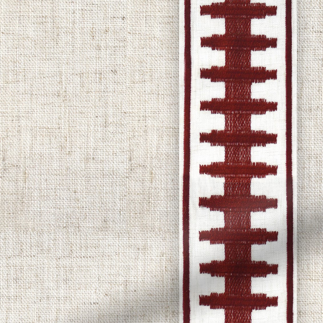 Bijou Linen Oatmeal & Ascott Rouge Roman Blind - Image 2