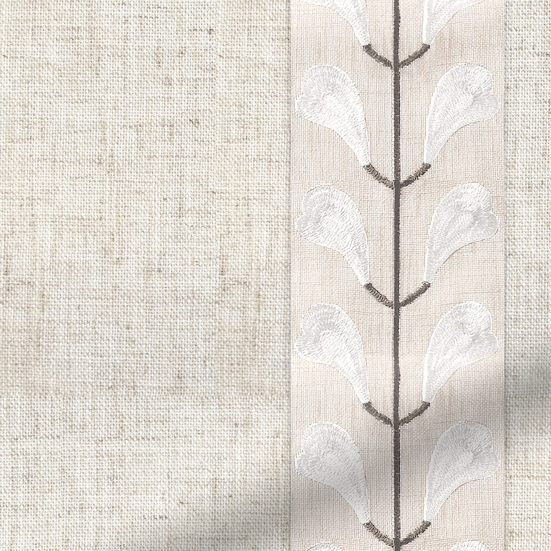 Bijou Linen Oatmeal & Chatsworth Ivory Roman Blind - Image 2