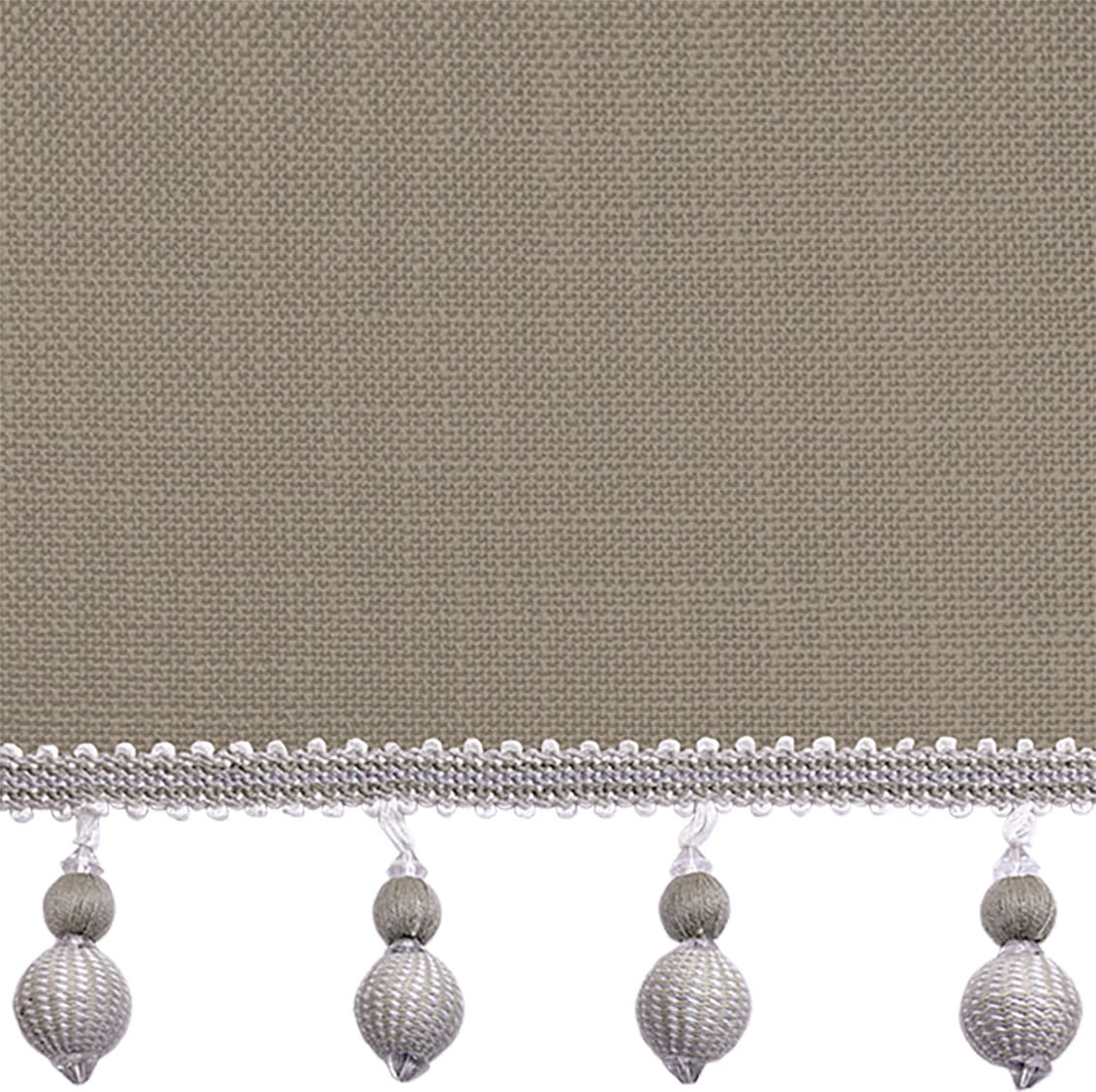 Bijou Linen Taupe & Truffle Trimmed Roman Blind - Image 2