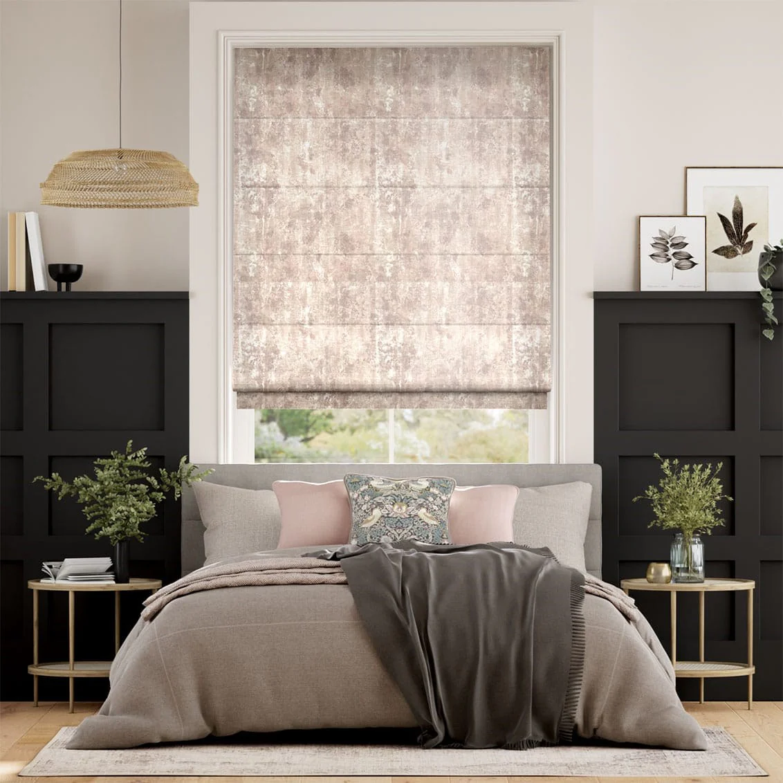 Breedon Weave Blush Roman Blind