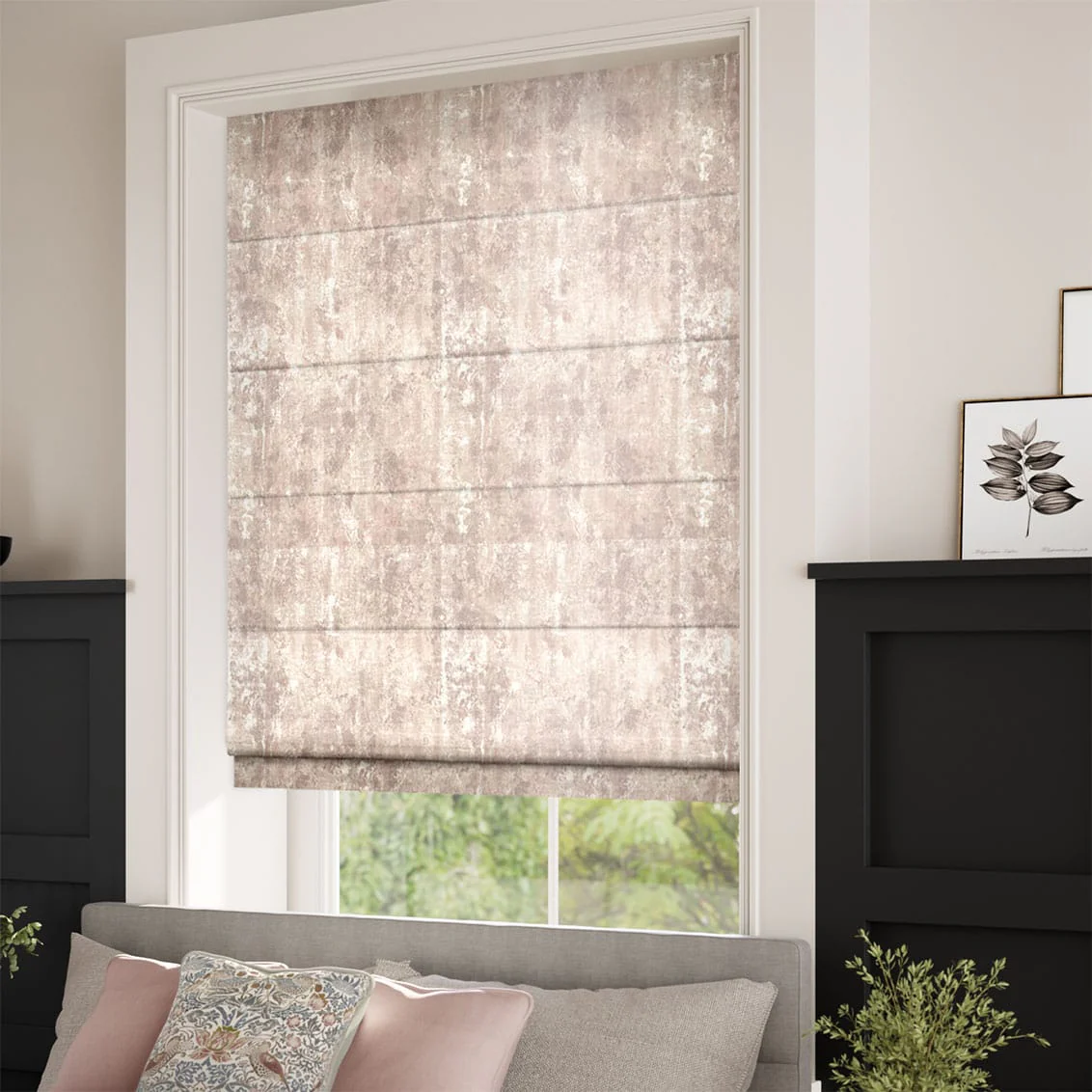 Breedon Weave Blush Roman Blind - Image 2