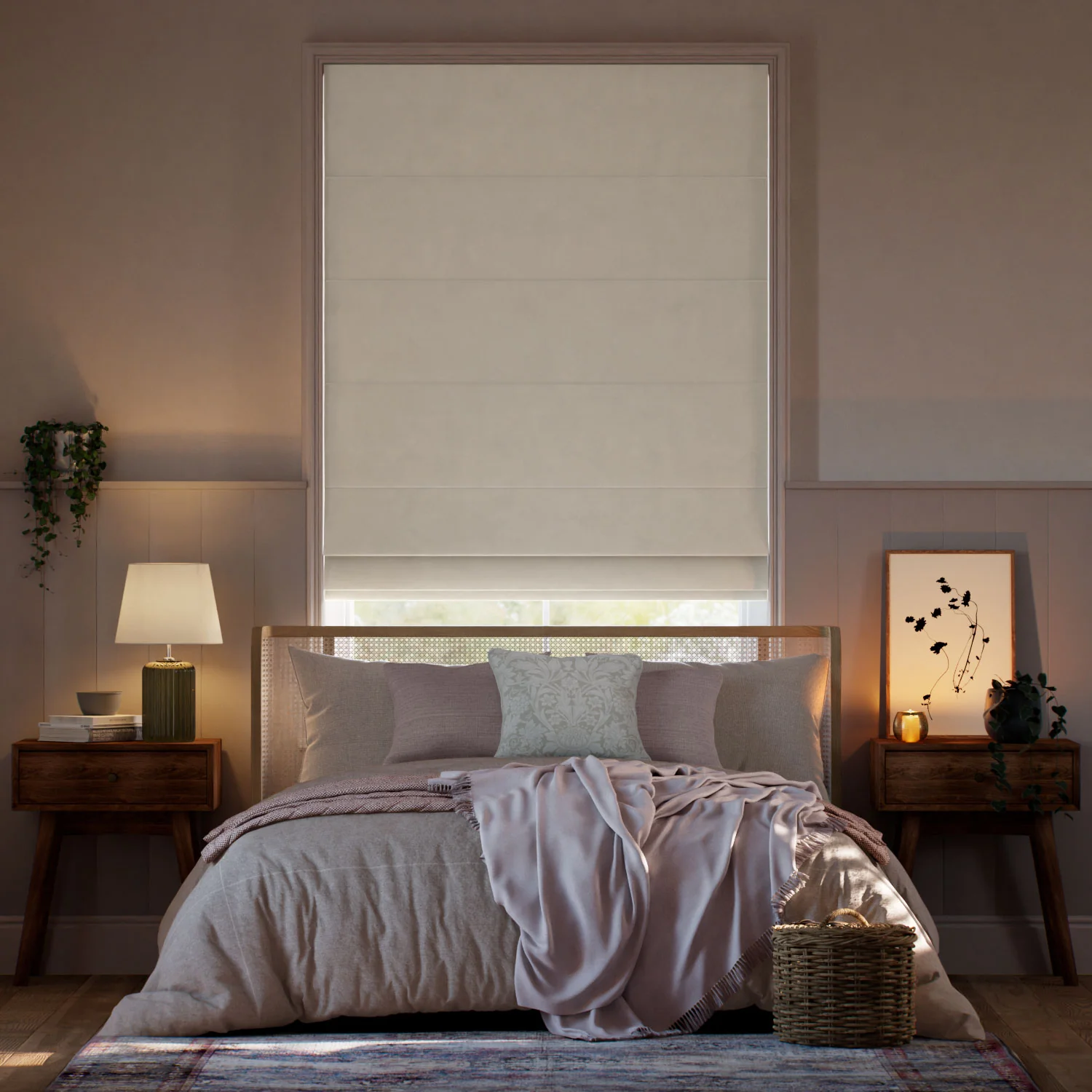 Cambridge Velvet Blackout Natural Roman Blind