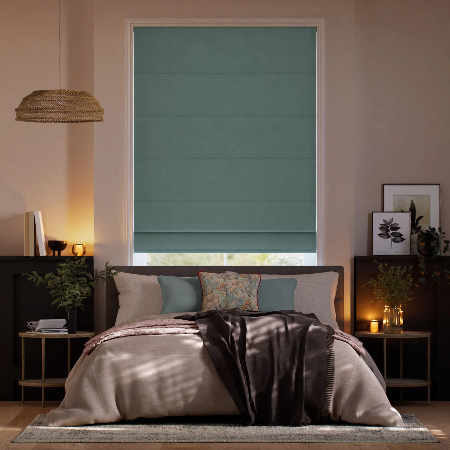 Cambridge Velvet Blackout Opal Roman Blind