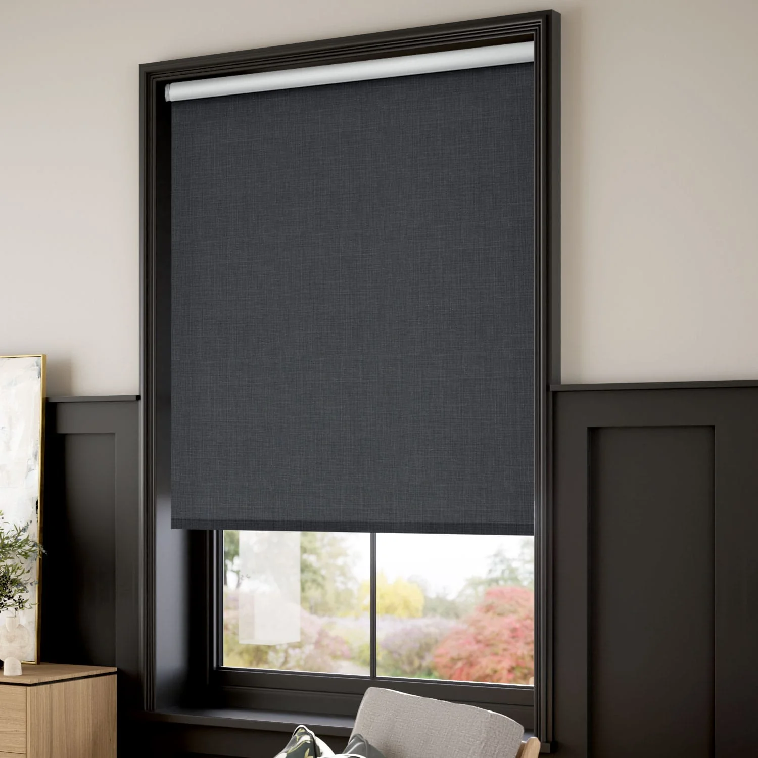 Canali Blackout Charcoal Grey Roller Blind - Image 2