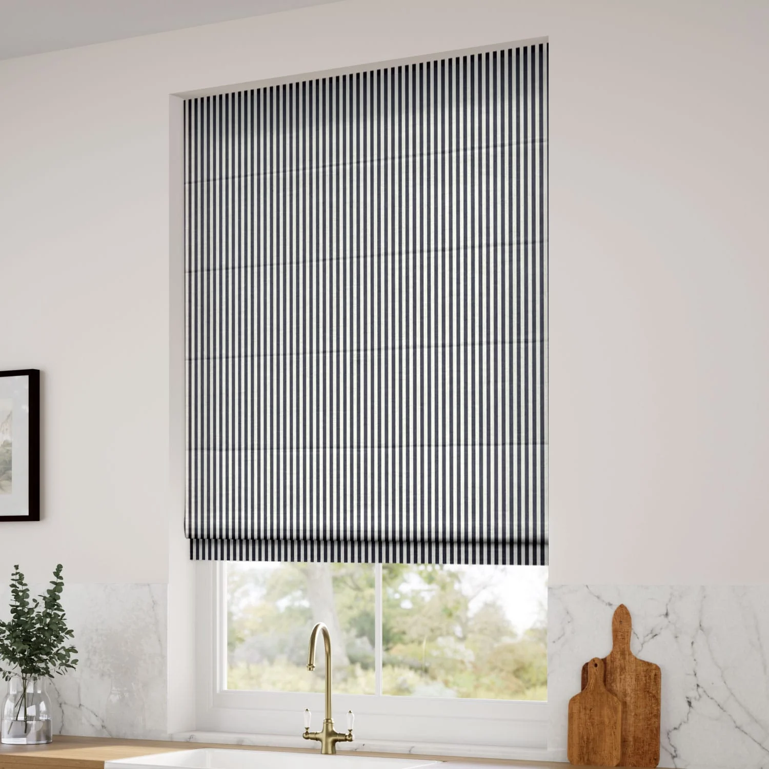 Candy Stripes Charcoal Roman Blind - Image 2