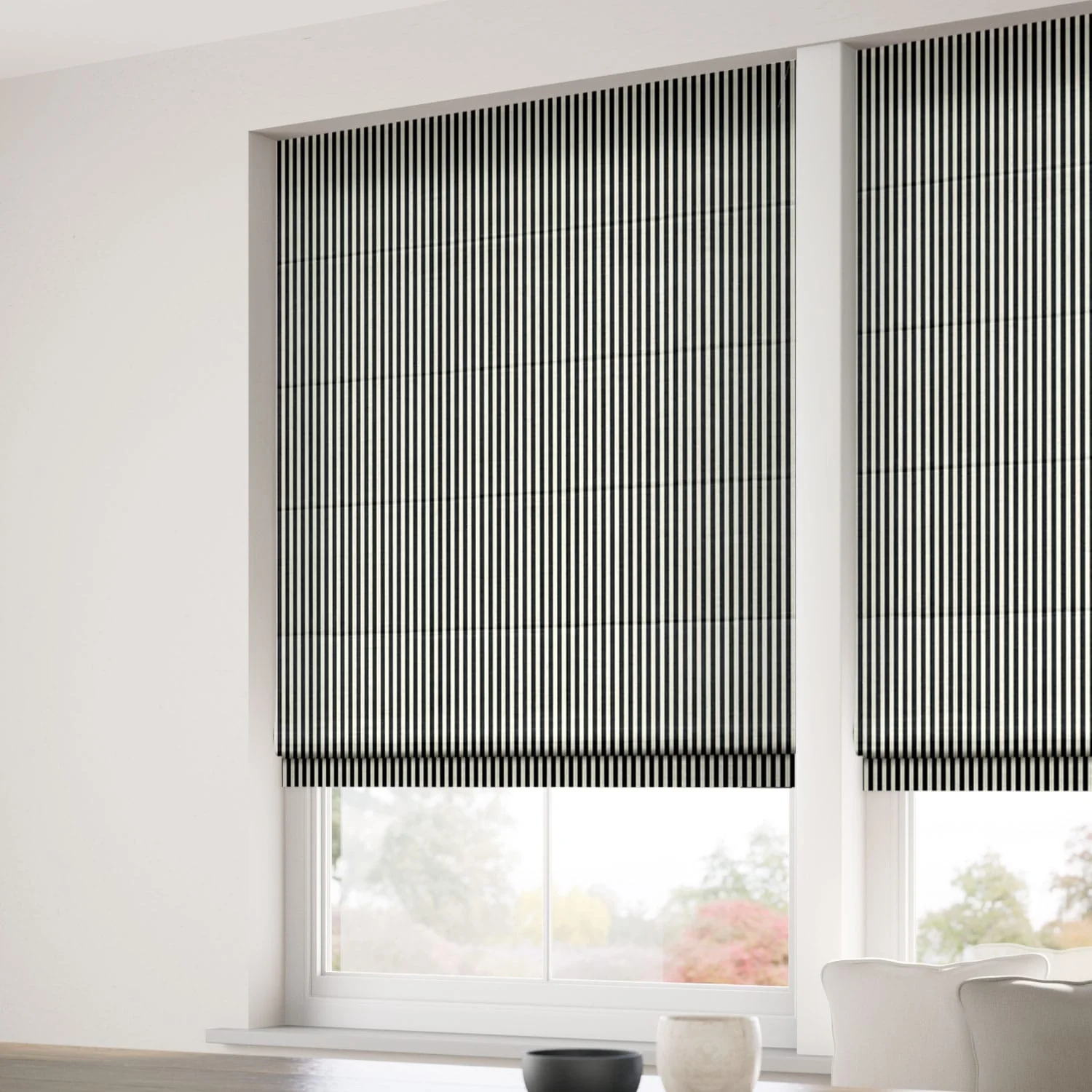 Candy Stripes Jet Roman Blind - Image 2
