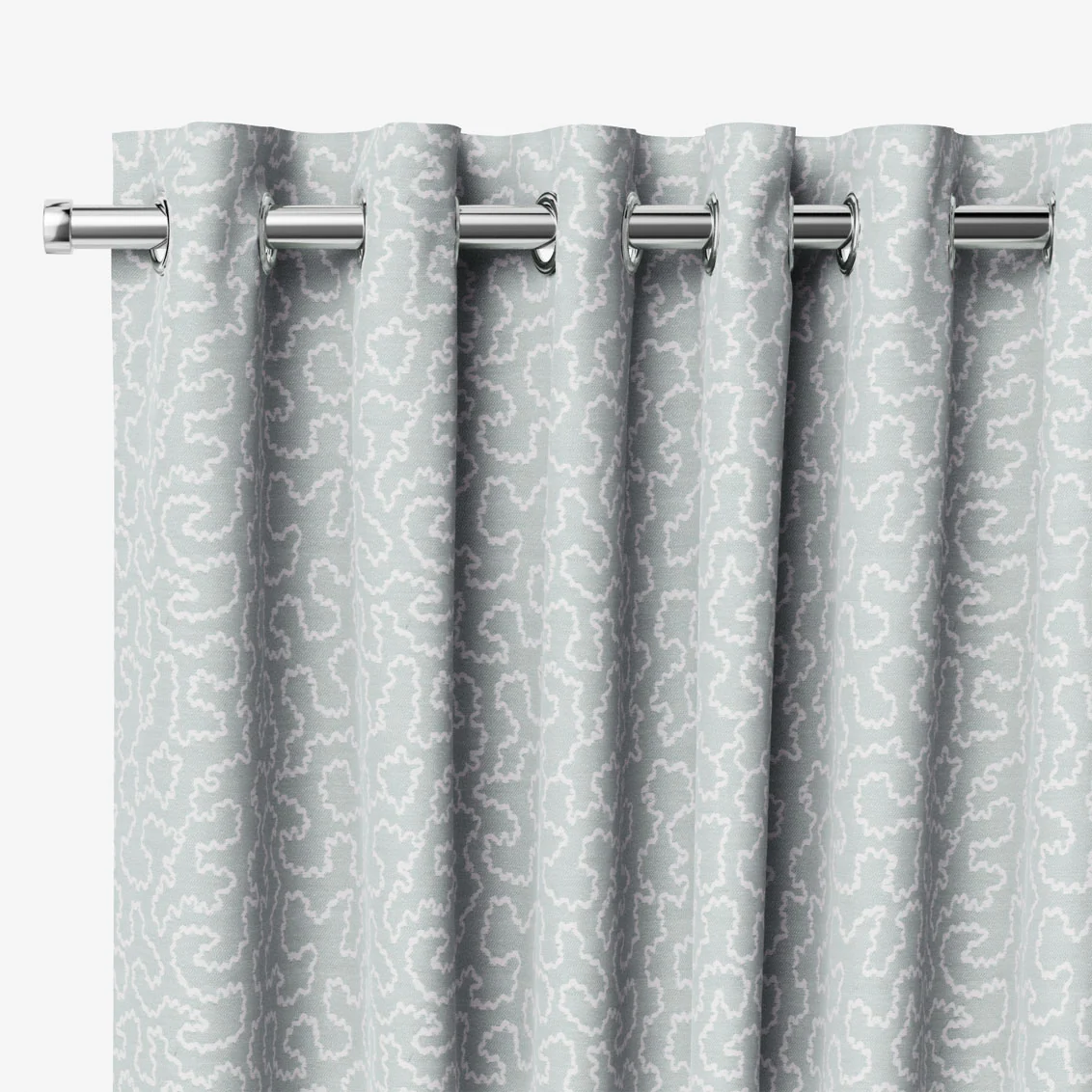 Carina Jacquard Winter Blue Curtains - Image 2