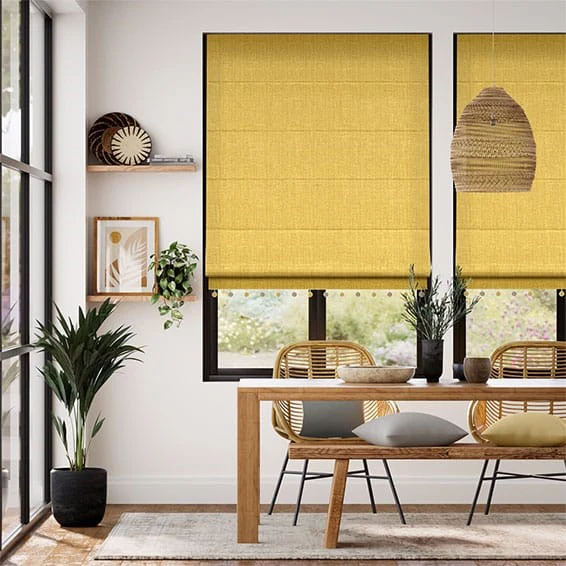 Cavendish Mimosa Gold & Turmeric Trimmed Roman Blind
