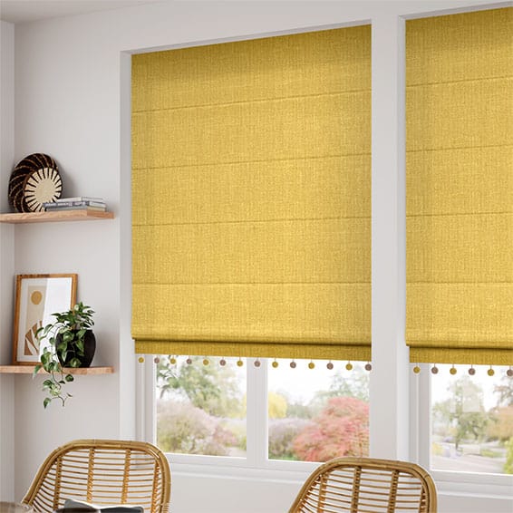 Cavendish Mimosa Gold & Turmeric Trimmed Roman Blind - Image 2