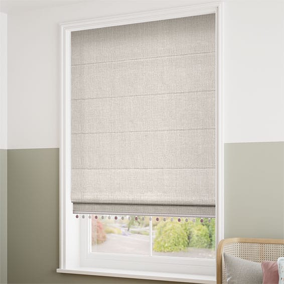 Cavendish Pebble & Blush  Trimmed Roman Blind - Image 2