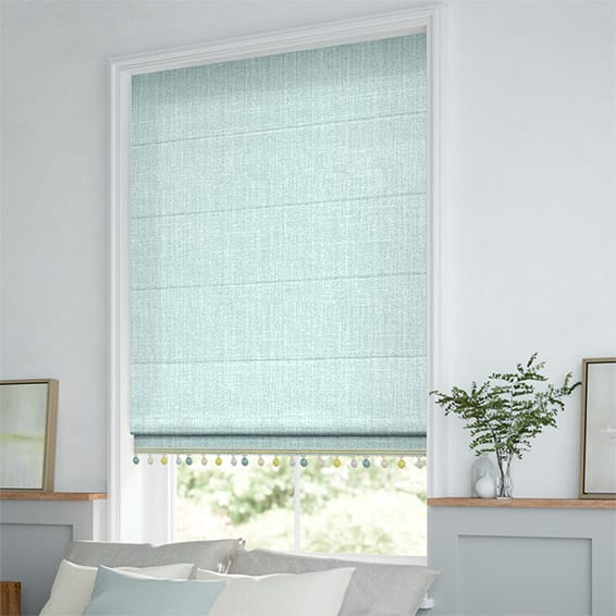 Cavendish Spearmint & Spring Trimmed Roman Blind - Image 2