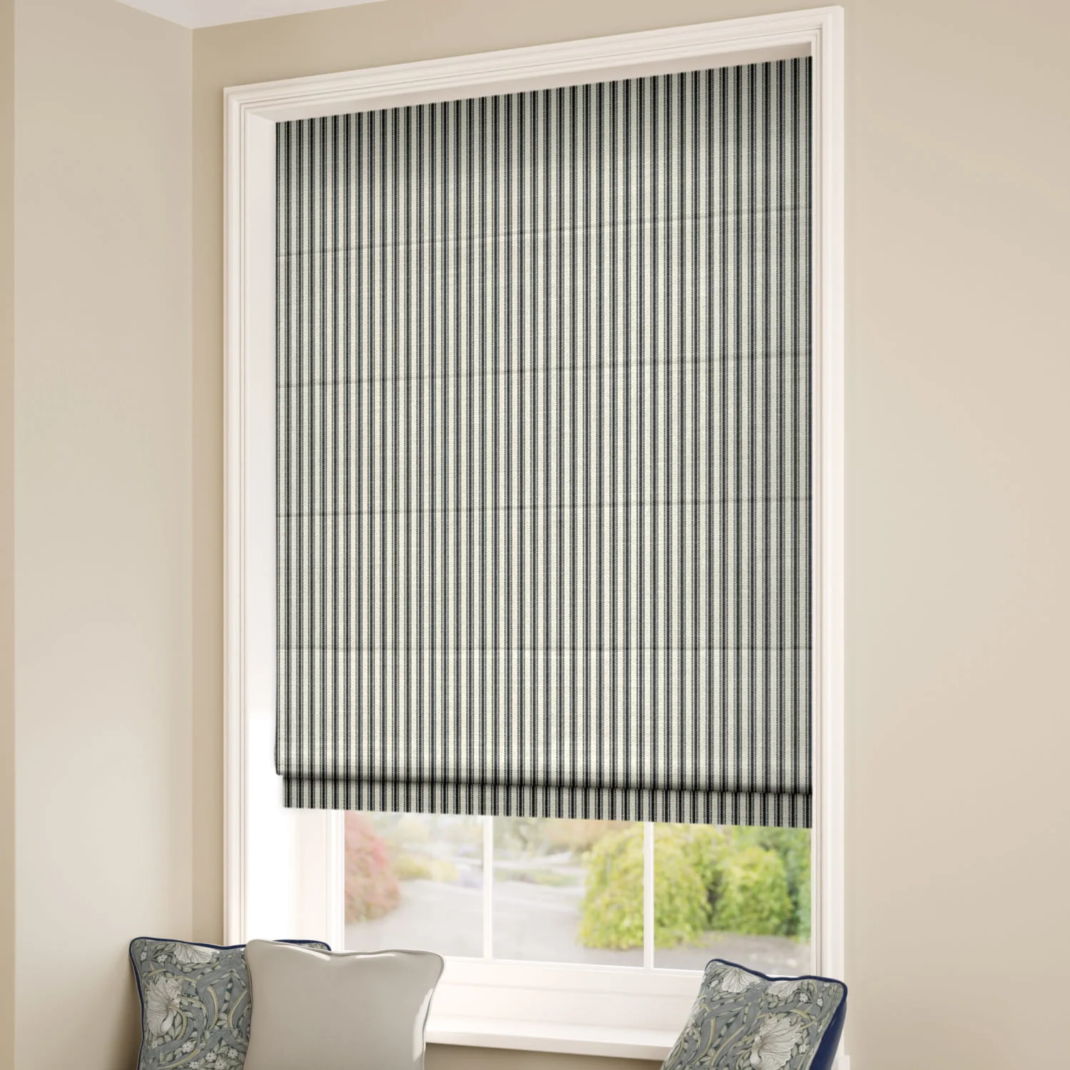 Chester Stripe Slate Roman Blind - Image 2