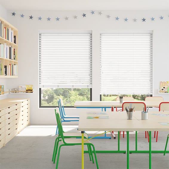 Contract Atlanta Bright White Faux Wood Blind