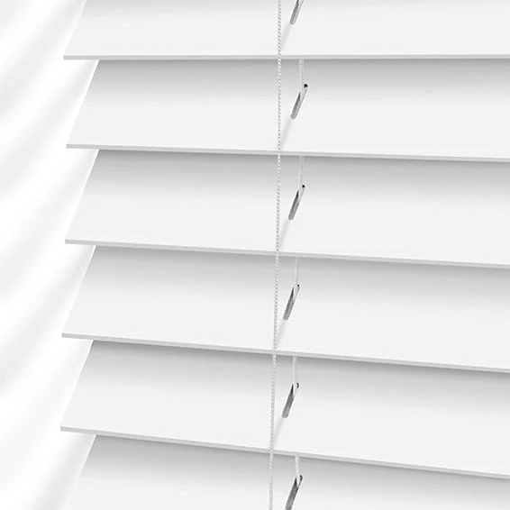 Contract Atlanta Bright White Faux Wood Blind - Image 3