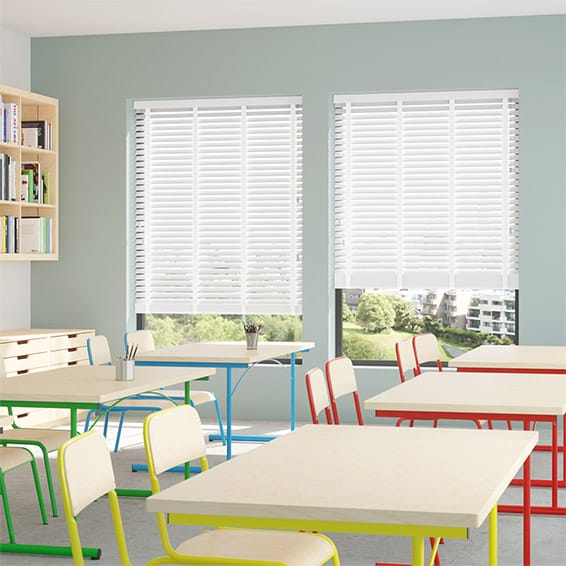 Contract Atlanta Icy White & Igloo Faux Wood Blind - Image 2