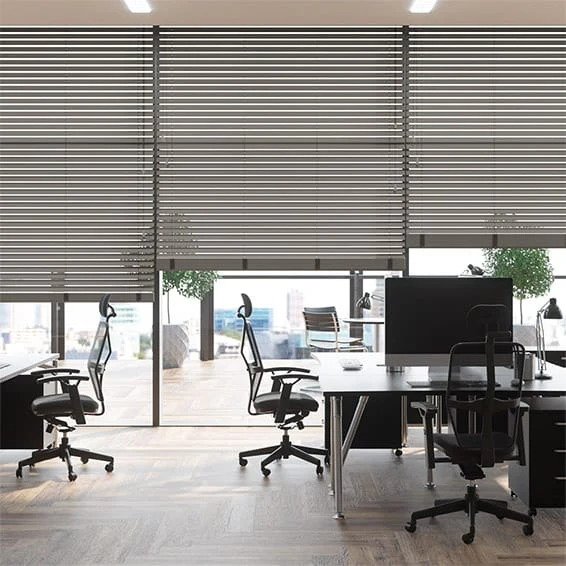 Contract Atlanta Warm Grey Faux Wood Blind