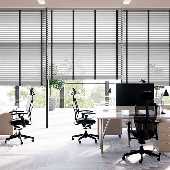 Contract Atlanta Warm Grey & Midnight Faux Wood Blind