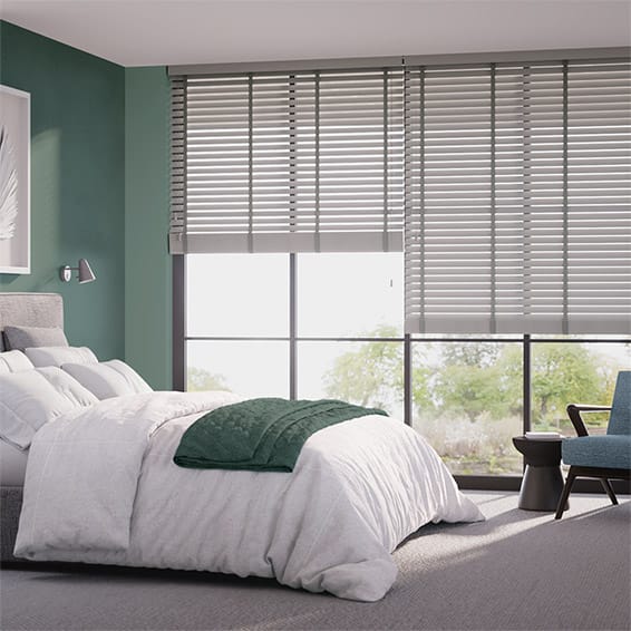 Contract Atlanta Warm Grey & Tin Faux Wood Blind - Image 2