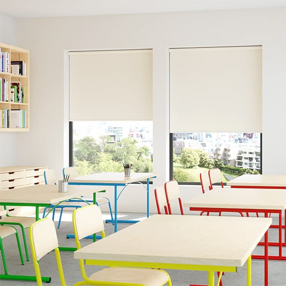 Contract Metropolis PVC Blackout Alabaster Roller Blind - Image 2