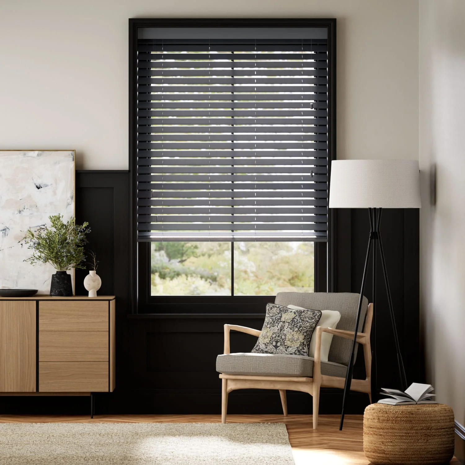 Cosmopolitan Anchor Grey Wooden Blind
