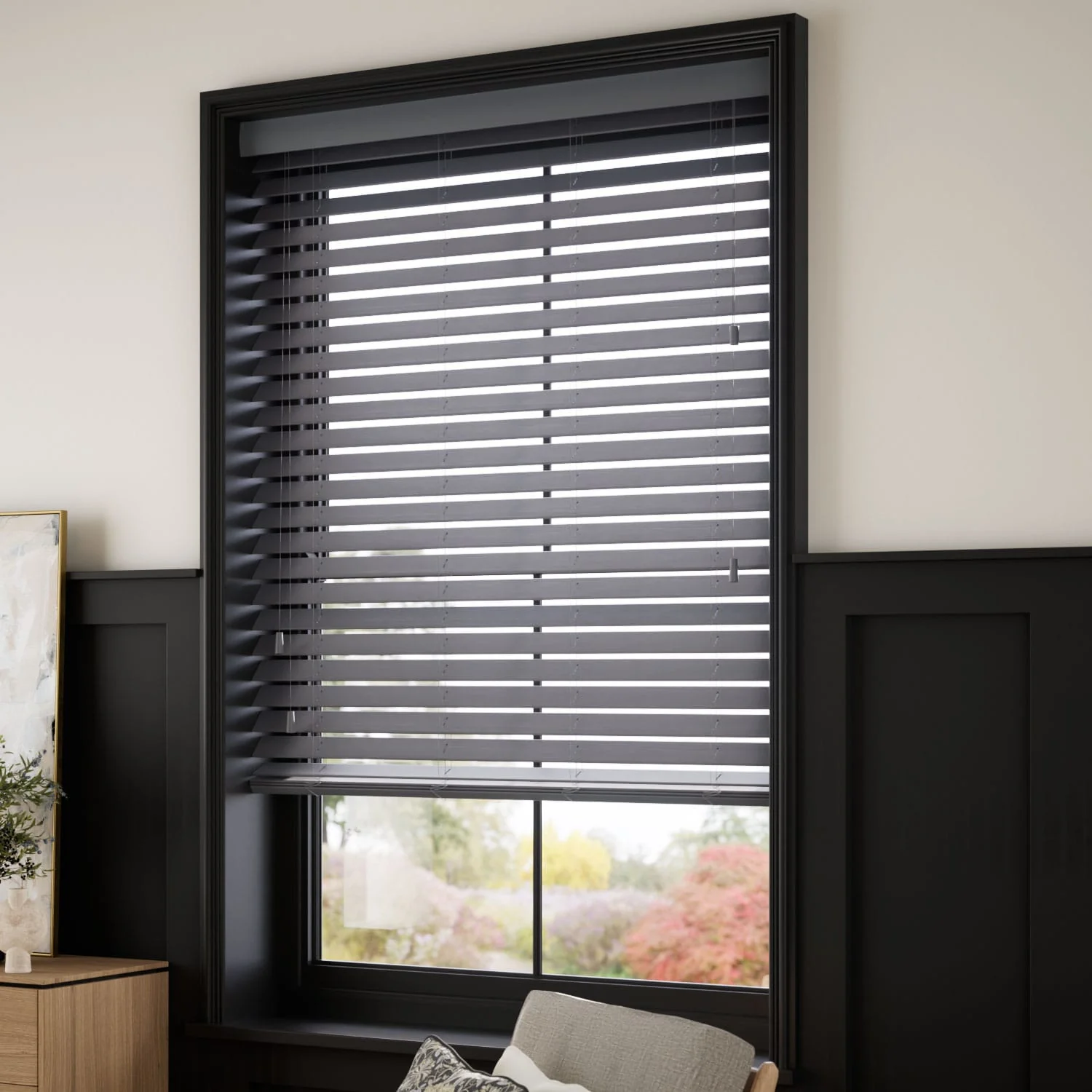 Cosmopolitan Anchor Grey Wooden Blind - Image 2