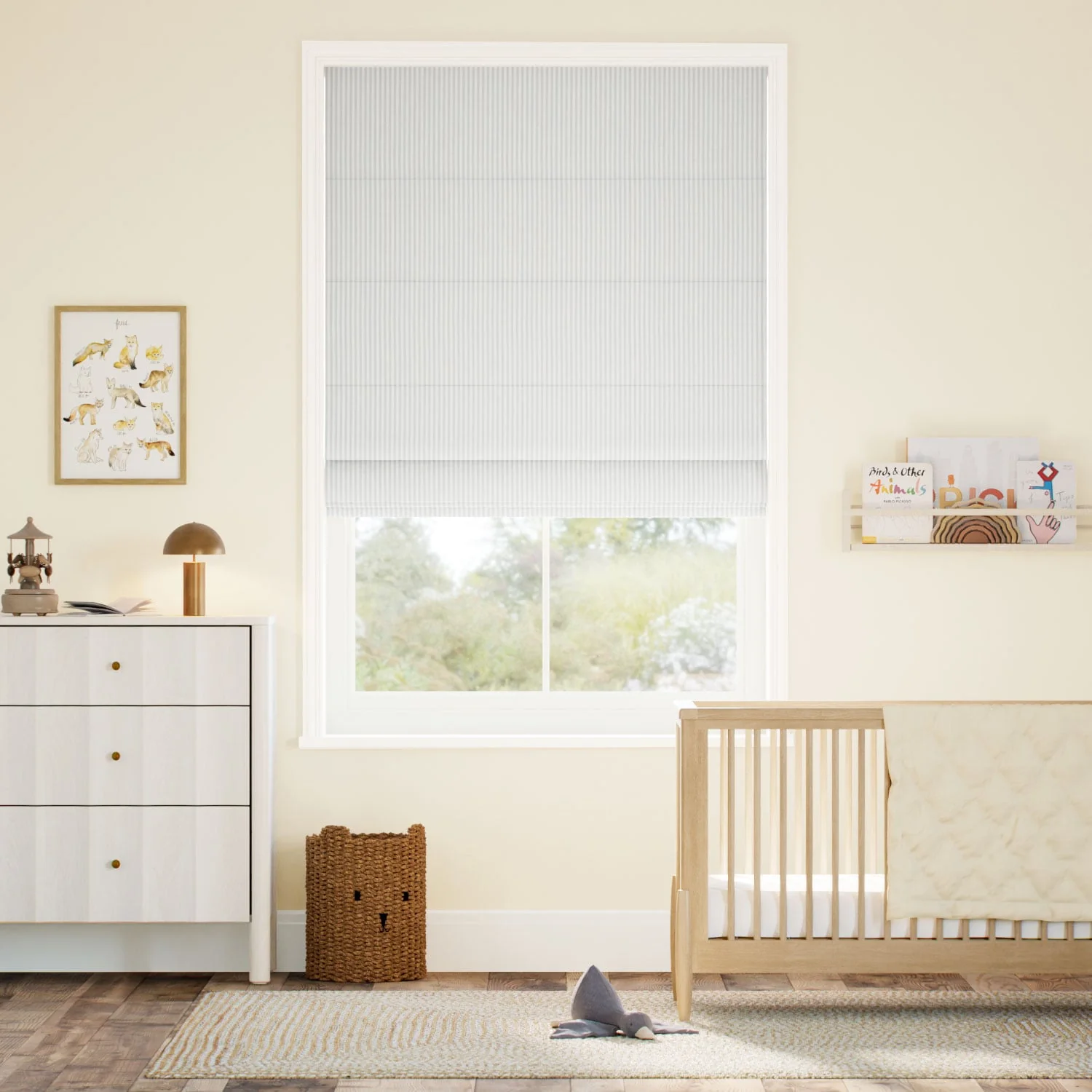 Devon Stripe Fossil Grey  Roman Blind
