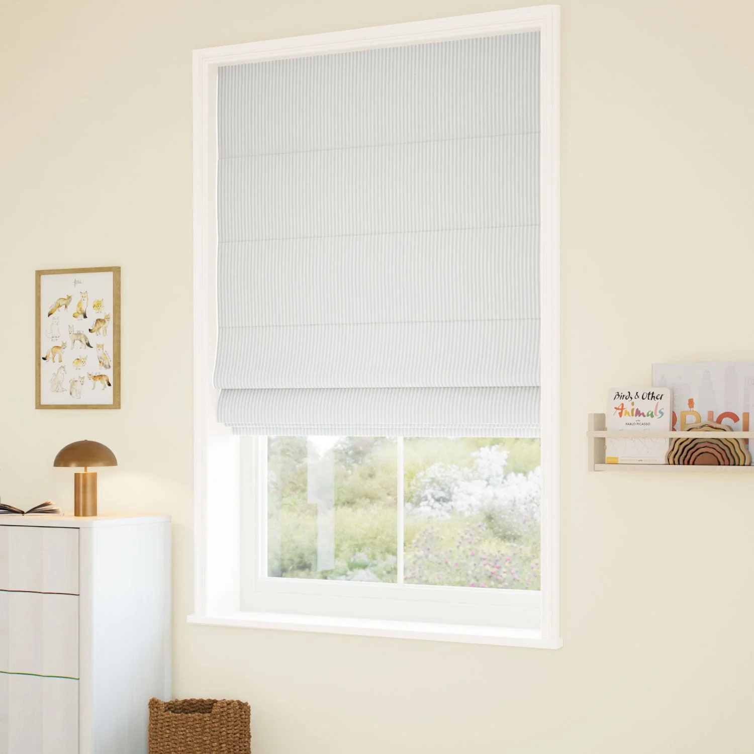 Devon Stripe Fossil Grey  Roman Blind - Image 2