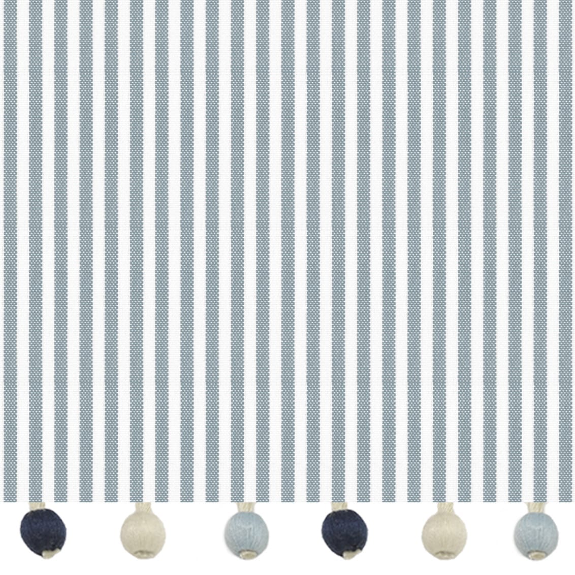 Devon Stripe Ocean Blue & Henley Trimmed Roman Blind - Image 2