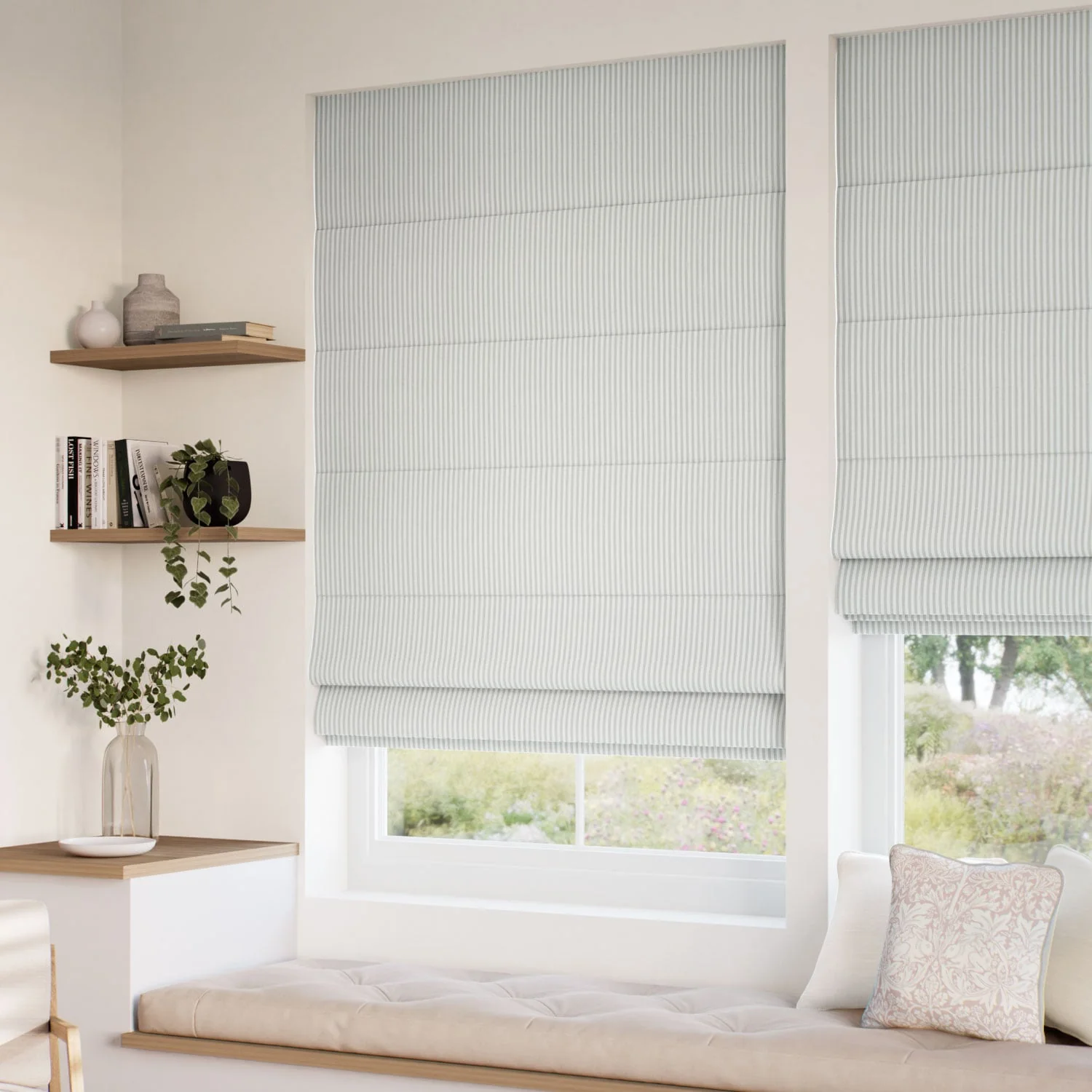 Devon Stripe Smoke Grey  Roman Blind - Image 2