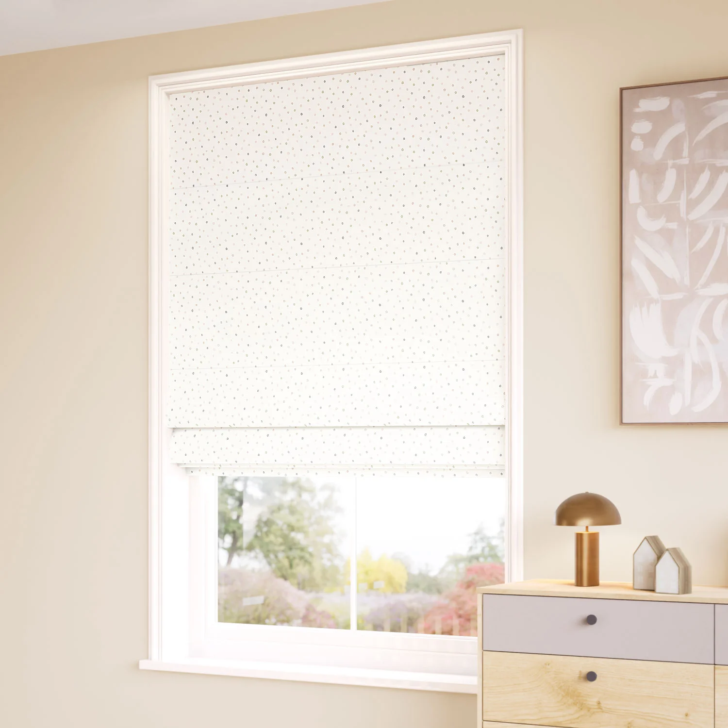 Ditsy Dots Blossom Roman Blind - Image 2