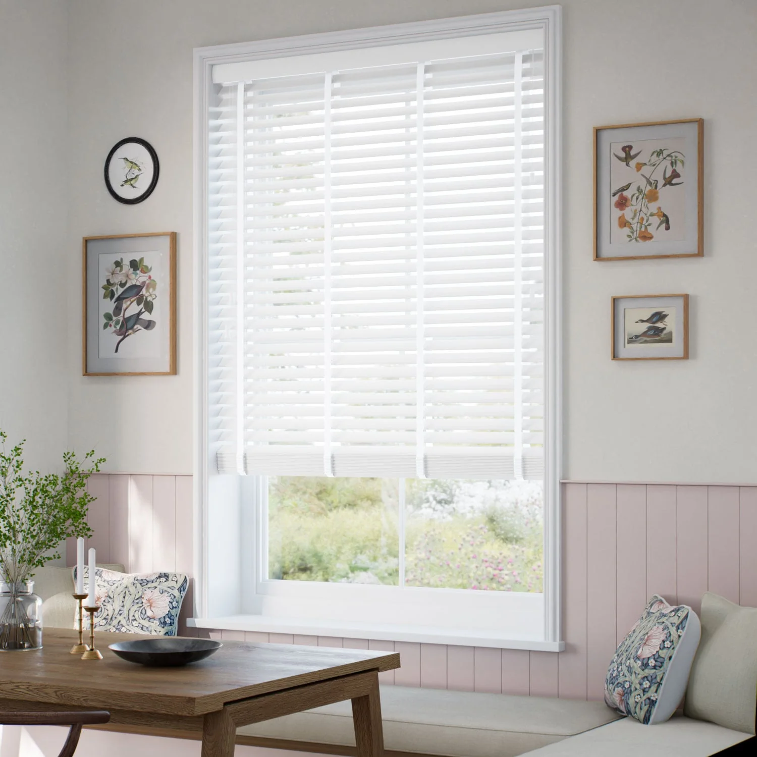 Dove White & Snow Faux Wood Blind - Image 2