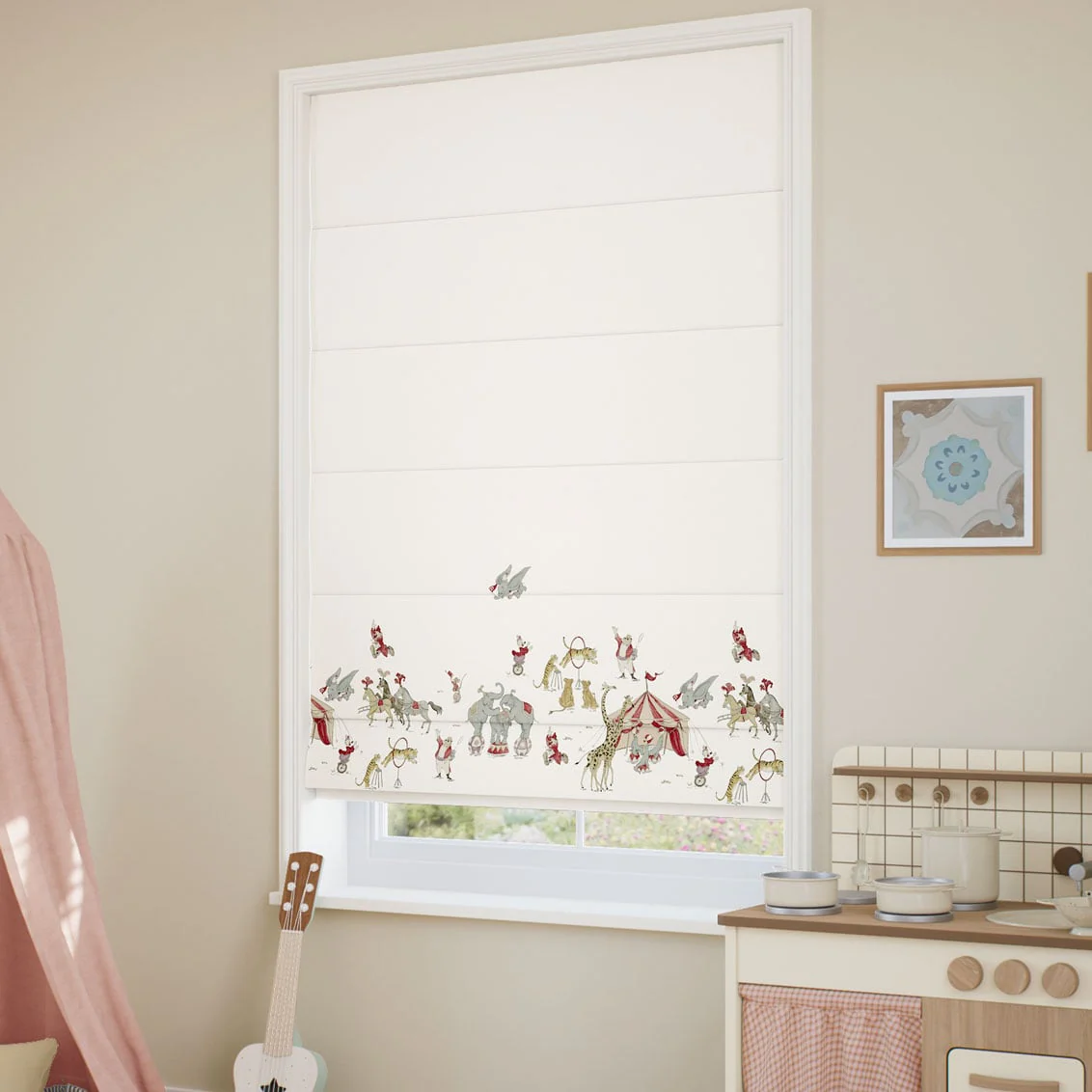 Dumbo Border Ivory Roman Blind - Image 2