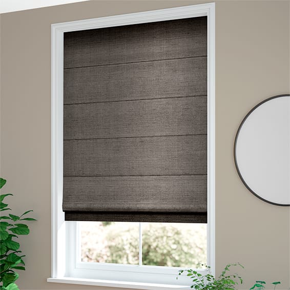 Dupioni Faux Silk Shimmering Grey Roman Blind - Image 2