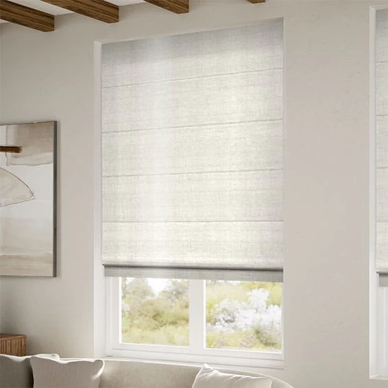 Dupioni Faux Silk Starlight Grey Roman Blind - Image 2